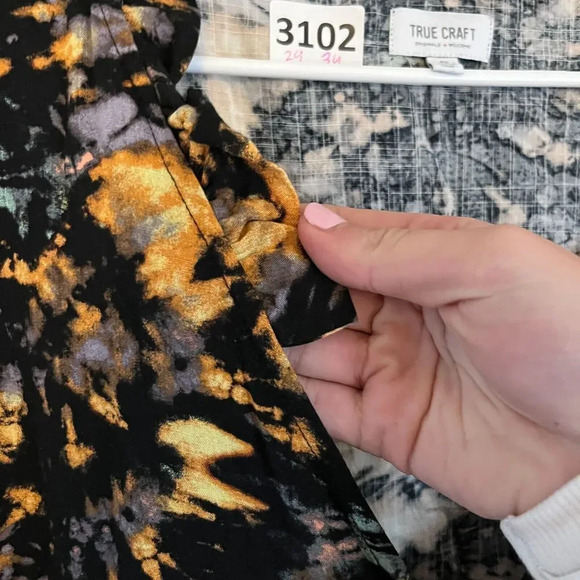 True Craft Womens Multicolor A Line Dress 4X Plus Tie Dye Long Sleeve Boho Black - Picture 6 of 9